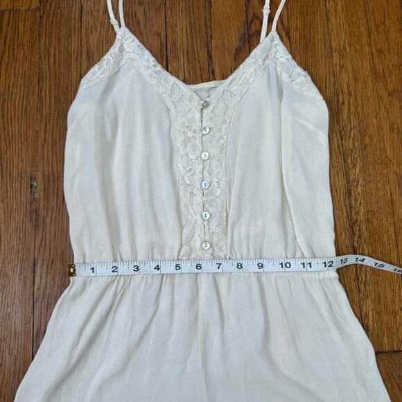 Cream Lace Romper with Lace Trim - Size S/M - Picture 6 of 7